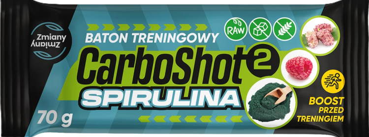 Baton treningowy CarboShot 2 Spirulina (70g)