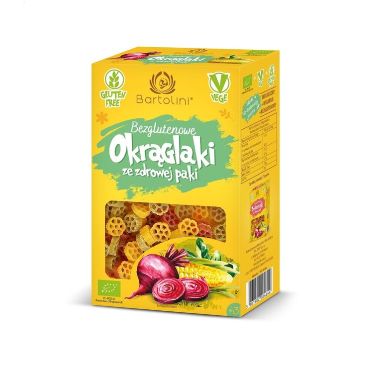Makaron bezglutenowy 3-smakowy ekologiczny Okrąglaki (250g)