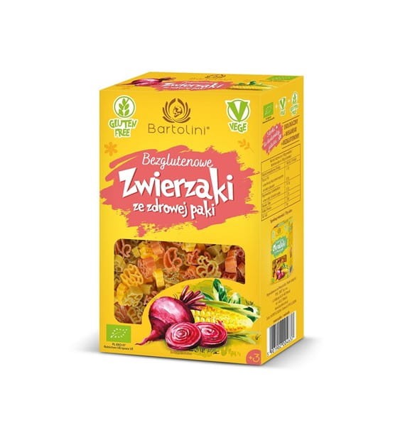 Makaron bezglutenowy 3-smakowy ekologiczny Zwierzaki (250g)