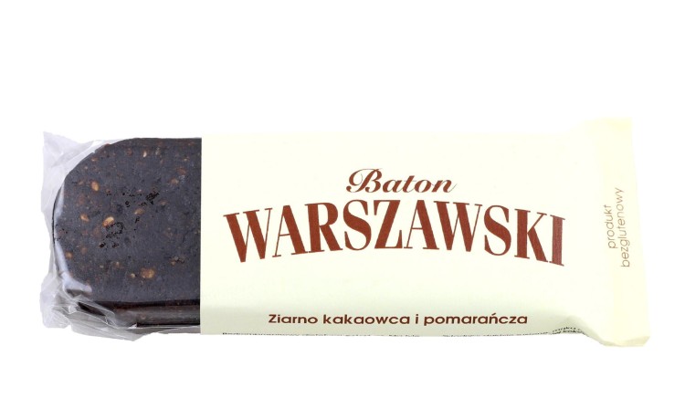Baton Warszawski - ziarno kakaowca i pomarańcza (50g)