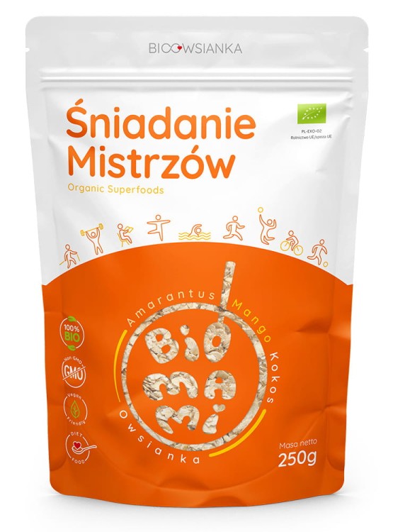 Bioowsianka Śniadanie Mistrzów Mango-Kokos-Amarantus (250g)