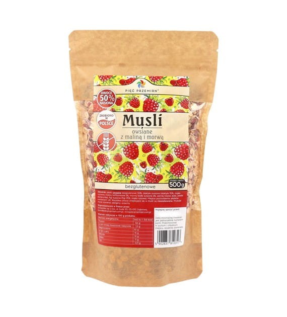 Musli malina z morwą bezglutenowe (500g)