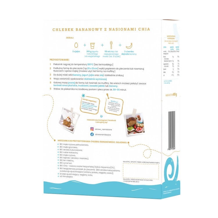 BIO Chlebek Bananowy z nasionami chia (400g) - skład