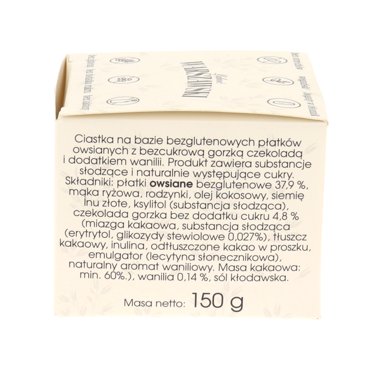 Ciastka owsiane bezglutenowe z czekoladą (150g) - skład