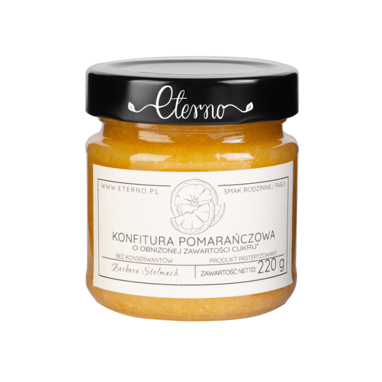 Konfitura pomarańczowa o obniżonej zawartości cukru (220g)