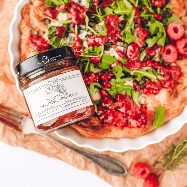 Konfitura malinowo-pigwowa o obniżonej zawartości cukru (220g)