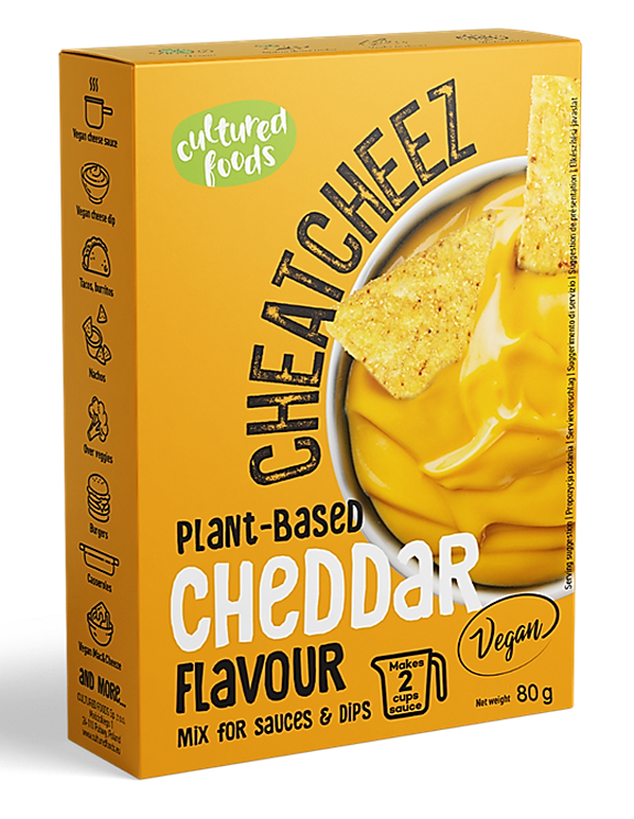 Mieszanka na Wegański Sos lub Dip o smaku Sera Cheddar Bezglutenowy Cheatcheez Cheddar (80g)