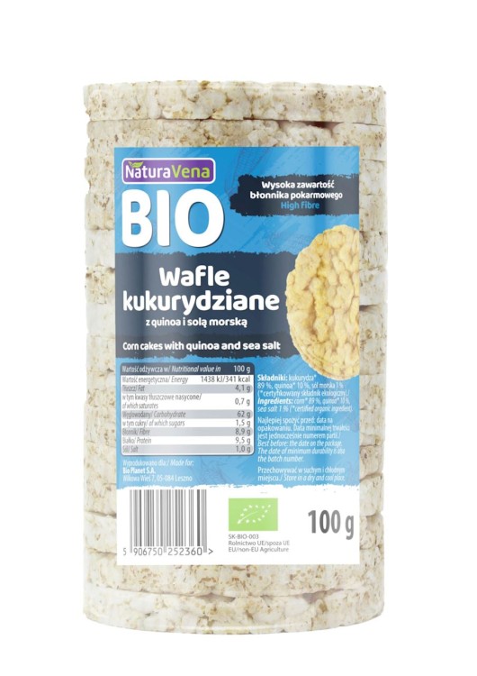 Wafle Kukurydziane z Quinoa i Solą Morską BIO (100g)