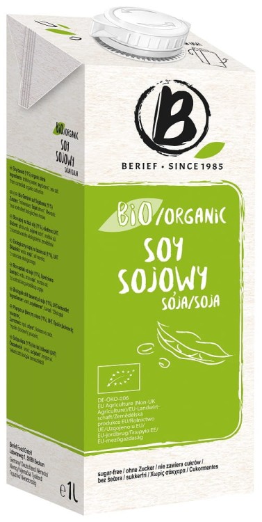 Napój Sojowy Naturalny bez cukru Bezglutenowy BIO (1L)