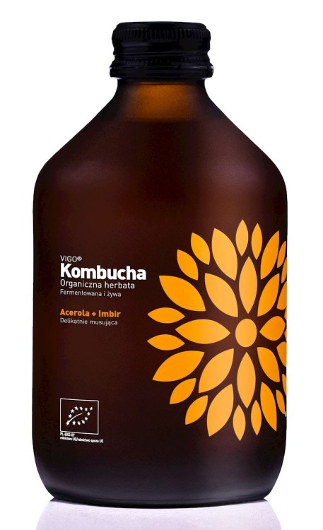 Kombucha z Acerolą i Imbirem Bezglutenowa BIO (330ml)